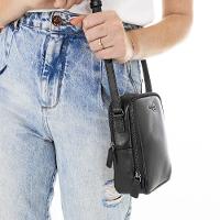Bolsa de Couro Transversal, Rafa Originais iPlace, Preta - 7