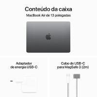 MacBook Air 13", M3, CPU 8 núcleos e GPU 8 núcleos, 8GB RAM, 256GB SSD - Cinza espacial - 9