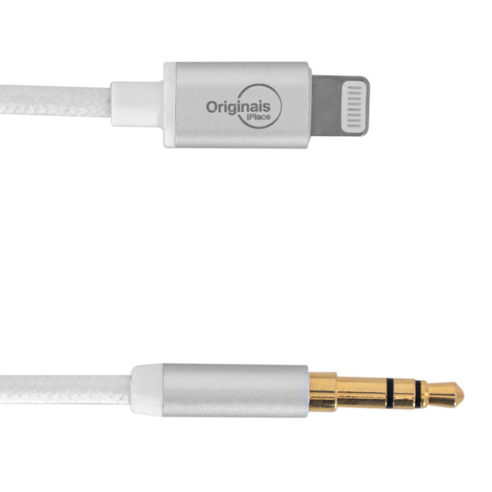 Cabo Auxiliar de Áudio, Lightning para P2, WeLink I200, Originais iPlace, 1,5m, Branco - 2