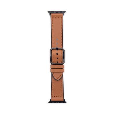 Pulseira Apple Watch 42/44/45/46/49 mm, Couro, Marrom, Originais iPlace
