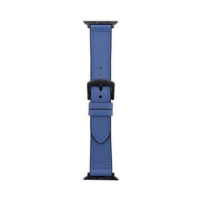 Pulseira Apple Watch 42/44/45/46/49 mm, Couro, Originais iPlace, Azul Marinho