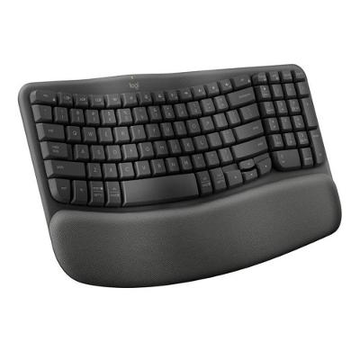 Teclado Ergonômico sem fio Logitech Wave Keys - Grafite