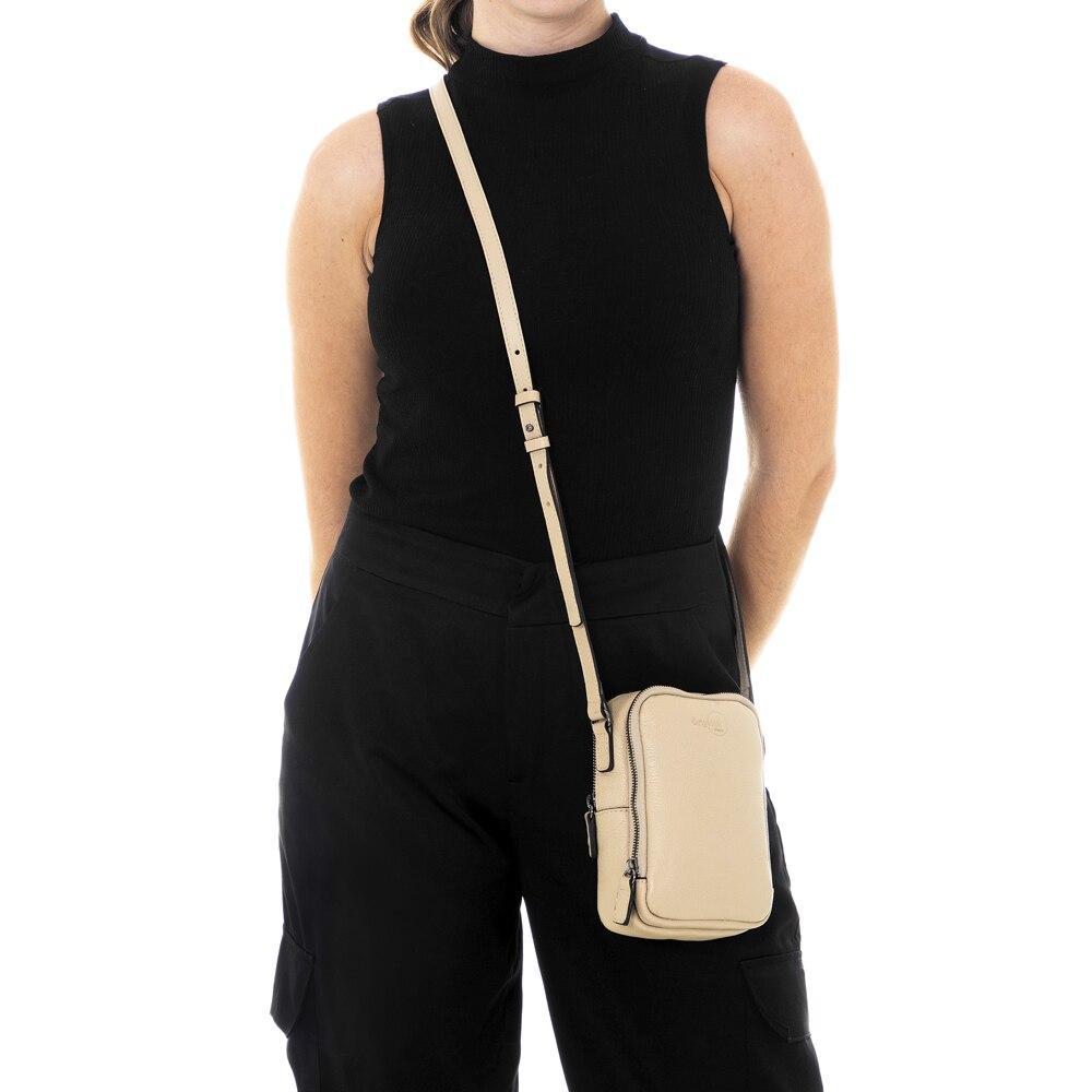 Bolsa de Couro Transversal, Rafa Originais iPlace, Bege - 4