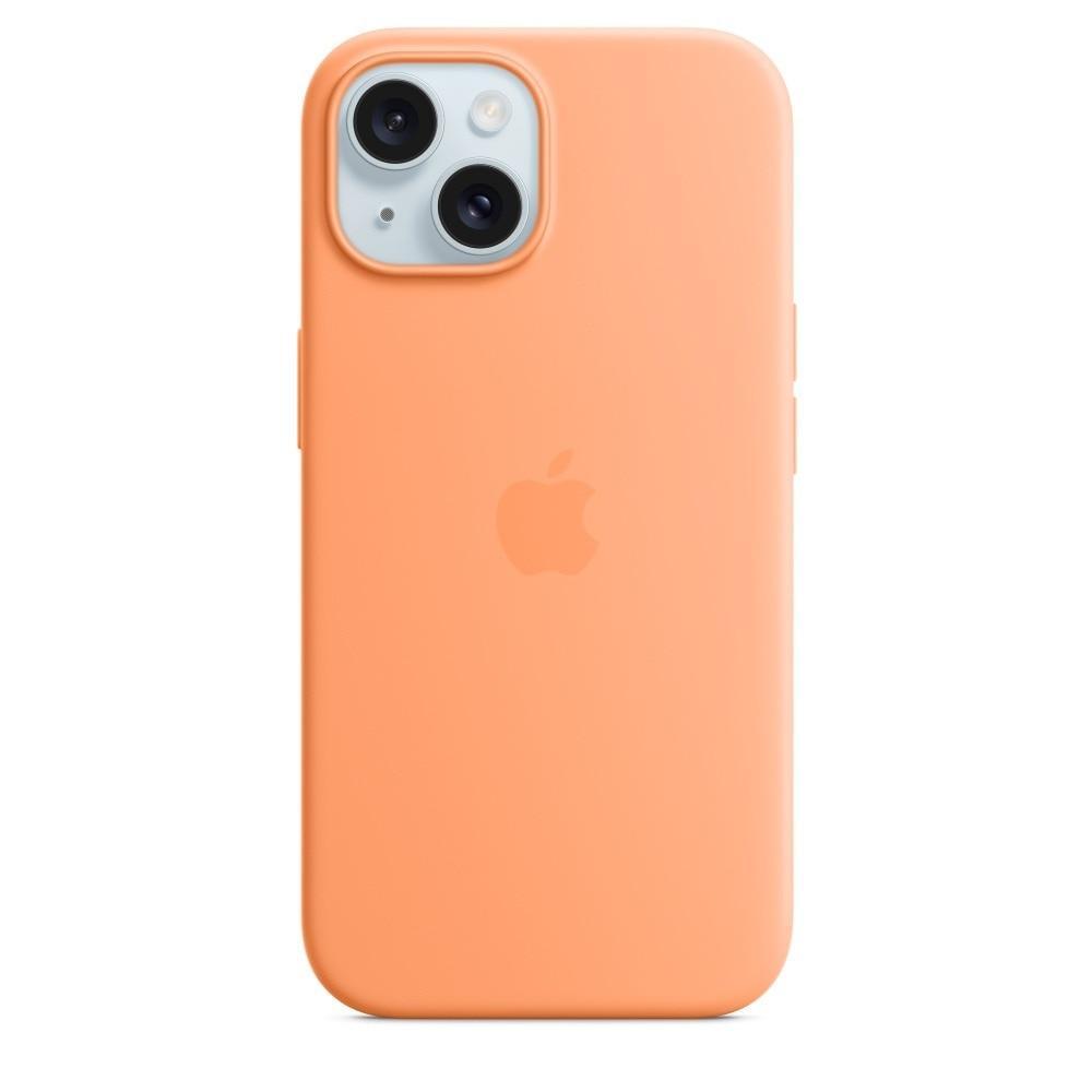 Capa com MagSafe para iPhone 15, Apple, Silicone, Laranja-verão  - 1