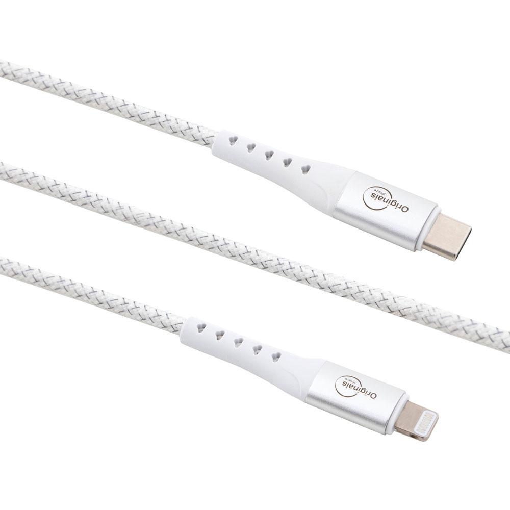 Cabo Lightning para USB-C, 1,2 metros, Linha Sampa, iPlace, Branco - 1