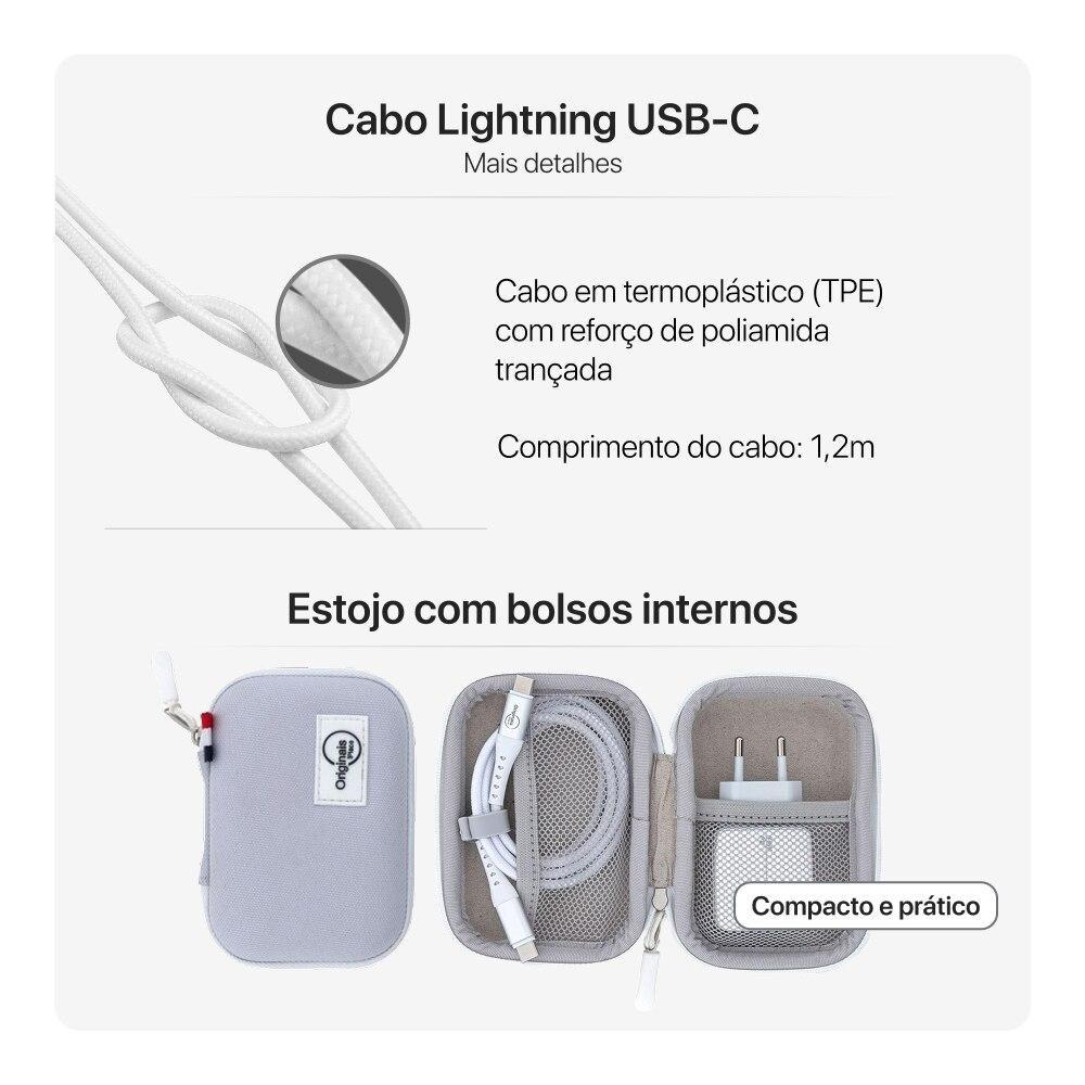 Kit de Viagem USB-C 30W Originais iPlace com Carregador e Cabo - 4