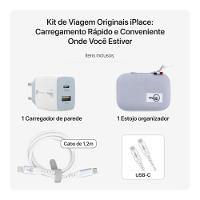 Kit de Viagem USB-C 30W Originais iPlace com Carregador e Cabo - 2