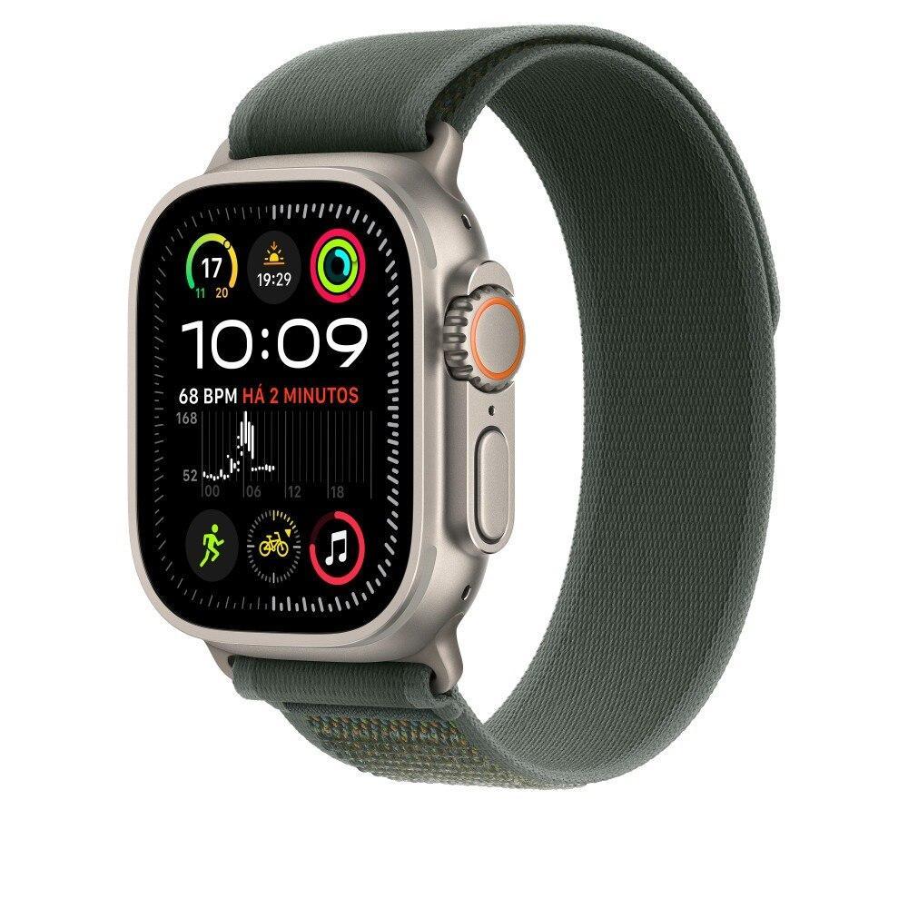 Pulseira Apple Watch 49 mm, Loop Trail Verde, Apple, Natural de Titânio - 1