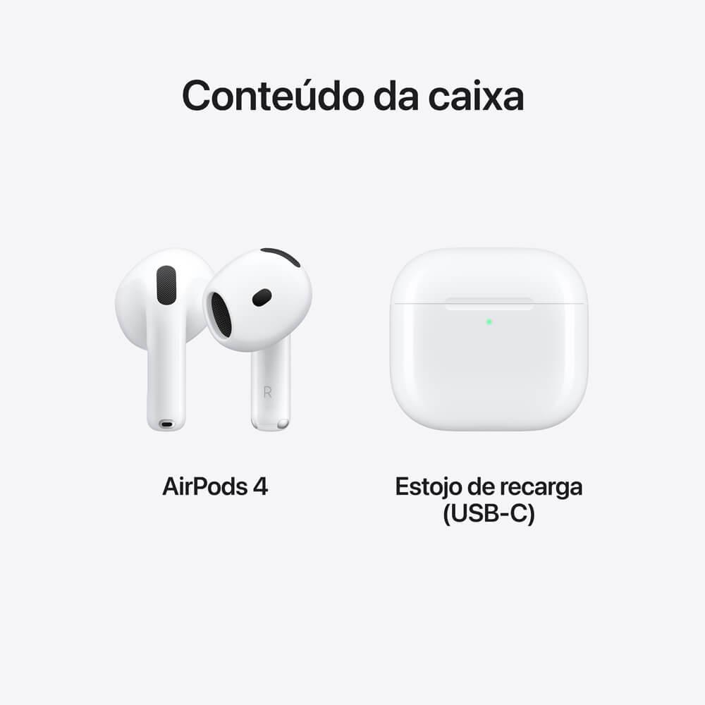 Apple AirPods 4 com estojo de recarga USB-C - Branco - 8