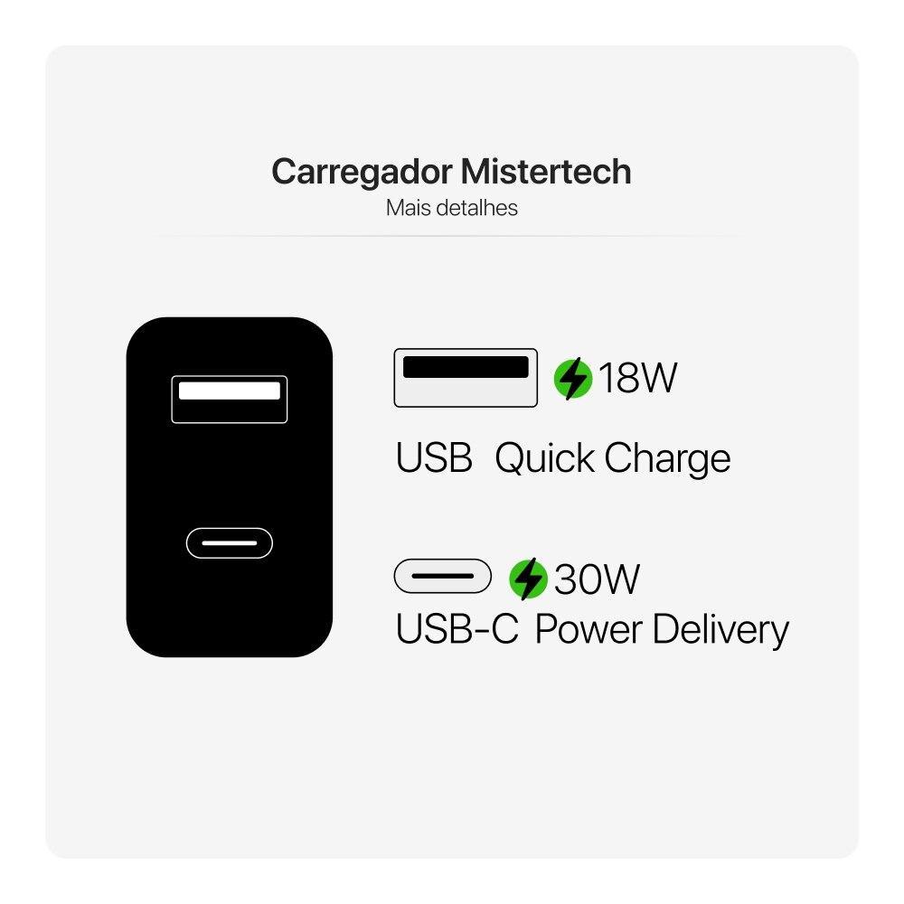 Kit Viagem USB-C para USB-C, Mistertech, Preto - 3