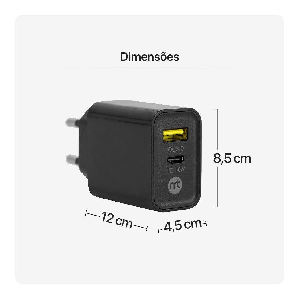 Kit Viagem USB-C para USB-C, Mistertech, Preto - 4