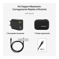 Kit Viagem USB-C para USB-C, Mistertech, Preto - 2