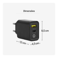 Kit Viagem USB-C para USB-C, Mistertech, Preto