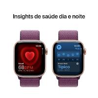 Apple Watch Series 10 GPS • Caixa cor de ouro rosa de alumínio – 42 mm • Pulseira loop esportiva ameixa - 5