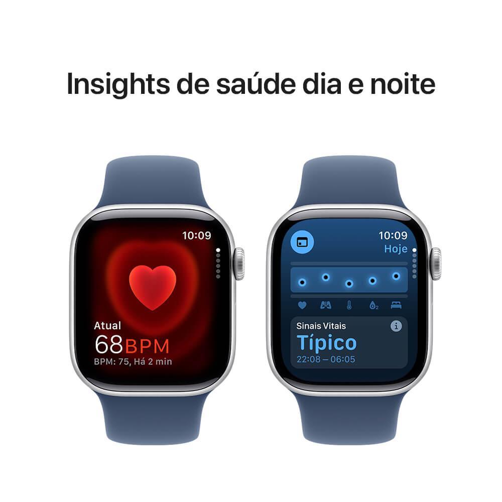 Apple Watch Series 10 GPS • Caixa prateada de alumínio – 42 mm • Pulseira esportiva denim M/G - 5