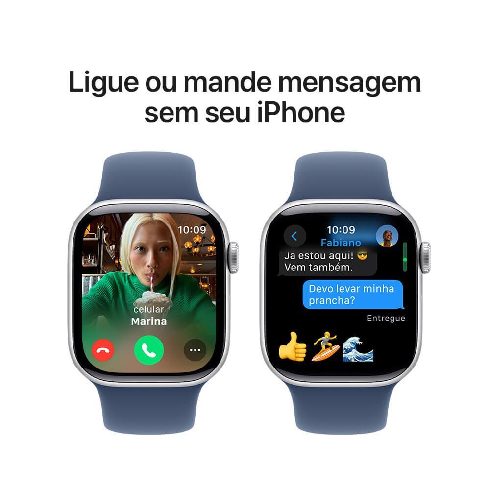 Apple Watch Series 10 GPS • Caixa prateada de alumínio – 42 mm • Pulseira esportiva denim M/G - 7