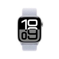 Apple Watch Series 10 GPS + Cellular • Caixa prateada de alumínio – 42 mm • Pulseira loop esportiva nuvem azul - 2