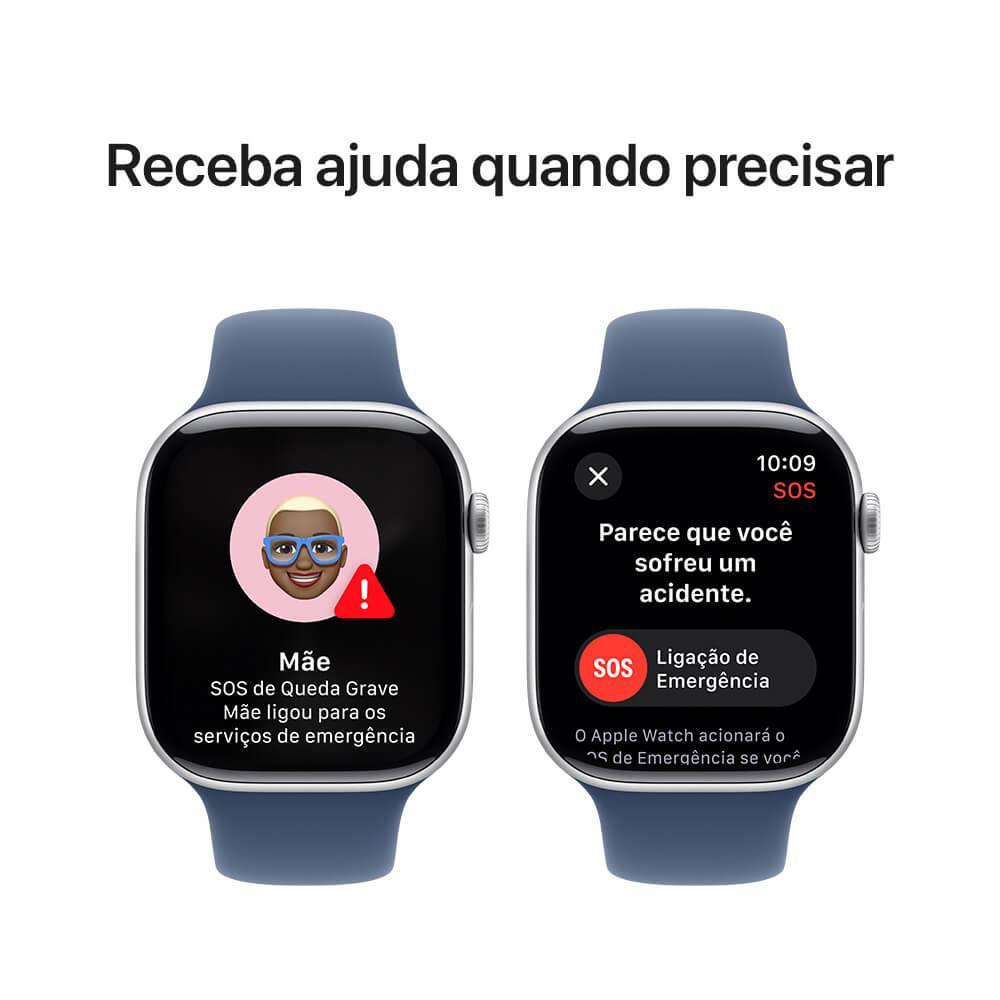 Apple Watch Series 10 GPS • Caixa prateada de alumínio – 46 mm • Pulseira esportiva denim M/G - 6