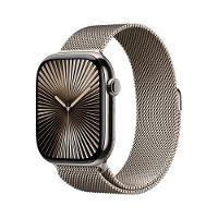 Apple Watch Series 10 GPS + Cellular • Caixa natural de titânio – 46 mm • Pulseira natural estilo milanês - 1