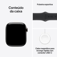 Apple Watch Series 10 GPS + Cellular • Caixa ardósia de titânio – 42 mm • Pulseira esportiva preta – M/G - 9