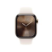 Apple Watch Series 10 GPS + Cellular • Caixa dourada de titânio – 42 mm • Pulseira esportiva estelar – P/M - 2