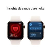 Apple Watch Series 10 GPS + Cellular • Caixa dourada de titânio – 42 mm • Pulseira esportiva estelar – P/M - 5