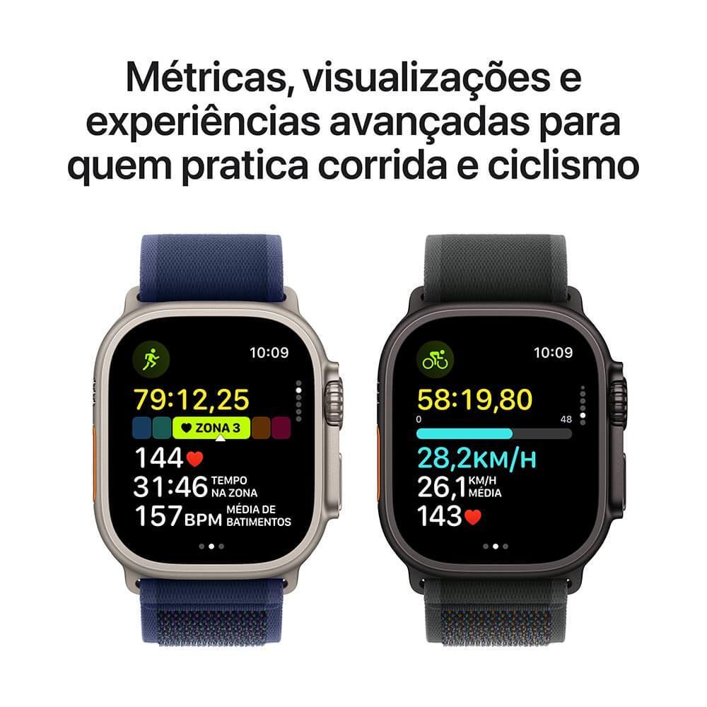Apple Watch Ultra 2 GPS + Cellular • Caixa natural de titânio de 49 mm • Pulseira loop Trail azul – M/G - 4