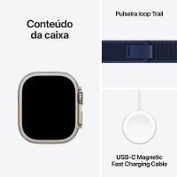 Apple Watch Ultra 2 GPS + Cellular • Caixa natural de titânio de 49 mm • Pulseira loop Trail azul – M/G - 9
