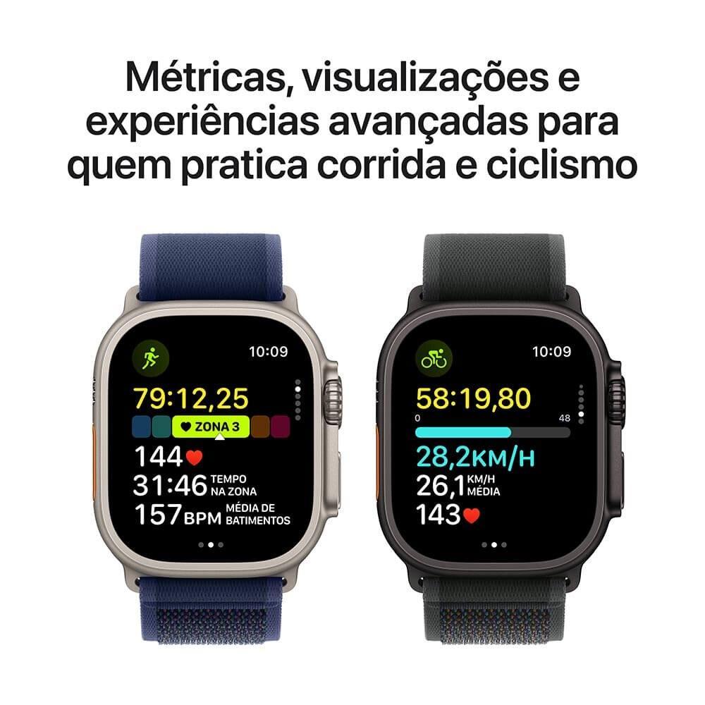 Apple Watch Ultra 2 GPS + Cellular • Caixa natural de titânio de 49 mm • Pulseira loop Trail azul – P/M - 4