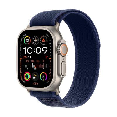 Apple Watch Ultra 2 GPS + Cellular • Caixa natural de titânio de 49 mm • Pulseira loop Trail azul – P/M