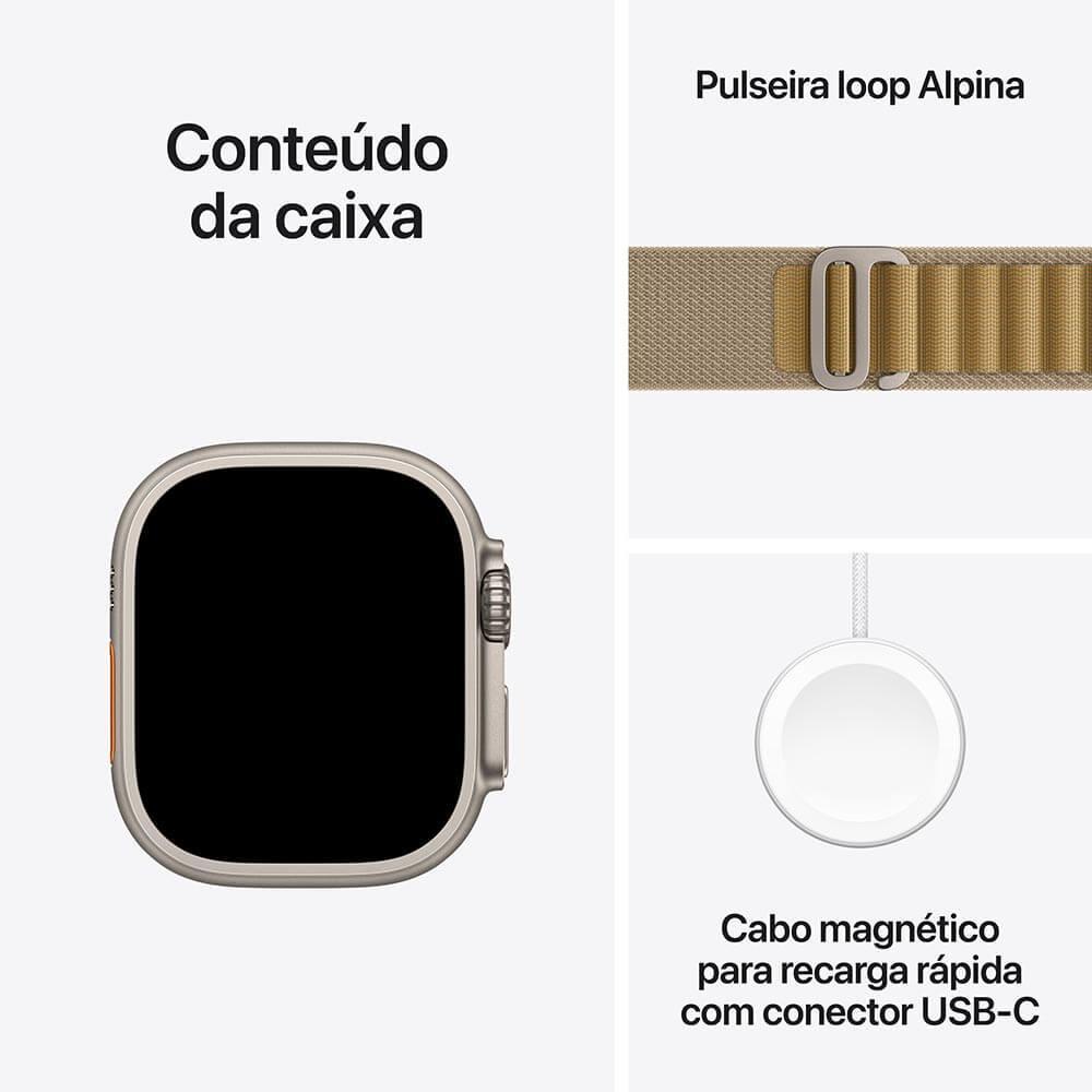 Apple Watch Ultra 2 GPS + Cellular • Caixa natural de titânio de 49 mm • Pulseira loop Alpina canela – G - 9