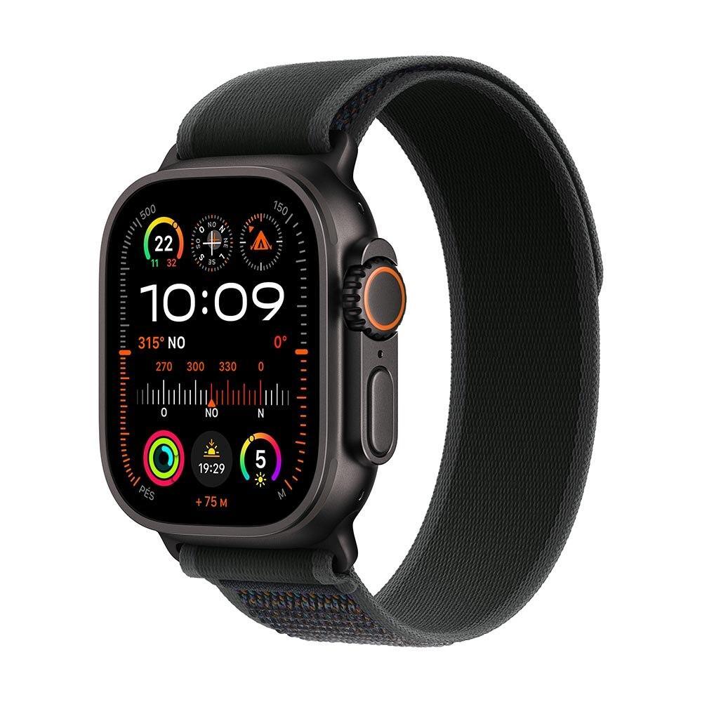 Apple Watch Ultra 2 GPS + Cellular • Caixa preta de titânio de 49 mm • Pulseira loop Trail preta – P/M - 1