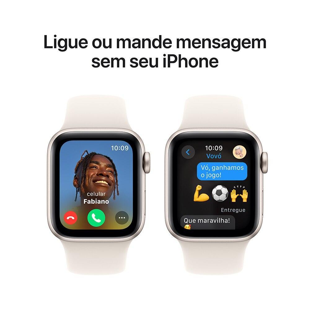 Apple Watch SE GPS • Caixa estelar de alumínio – 40 mm • Pulseira esportiva estelar – M/G - 4