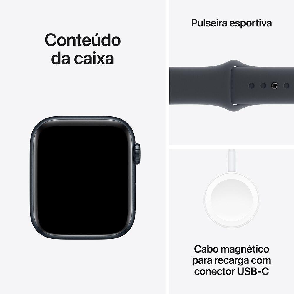 Apple Watch SE GPS • Caixa meia-noite de alumínio – 44 mm • Pulseira esportiva meia-noite – P/M - 7