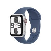 Apple Watch SE GPS + Cellular • Caixa prateada de alumínio – 40 mm • Pulseira esportiva denim – P/M - 1