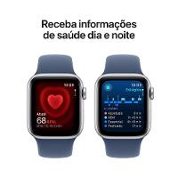 Apple Watch SE GPS + Cellular • Caixa prateada de alumínio – 40 mm • Pulseira esportiva denim – P/M - 5