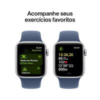 Apple Watch SE GPS + Cellular • Caixa prateada de alumínio – 40 mm • Pulseira esportiva denim – P/M - 6