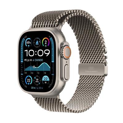 Apple Watch Ultra 2 GPS + Cellular, Caixa natural de titânio de 49 mm, Pulseira natural estilo milanês de titânio – M