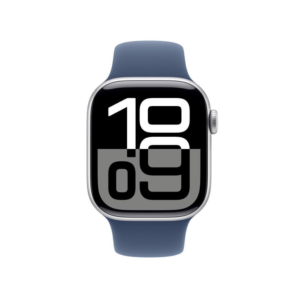 Apple Watch Series 10 GPS + Cellular • Caixa prateada de alumínio – 42 mm • Pulseira esportiva denim – M/G - 2