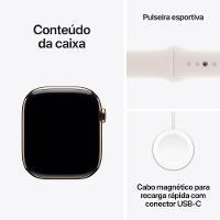 Apple Watch Series 10 GPS + Cellular • Caixa dourada de titânio – 46 mm • Pulseira esportiva estelar – M/G - 9