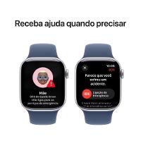 Apple Watch Series 10 GPS + Cellular • Caixa prateada de alumínio – 42 mm • Pulseira esportiva denim – P/M - 6