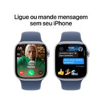 Apple Watch Series 10 GPS + Cellular • Caixa prateada de alumínio – 42 mm • Pulseira esportiva denim – P/M - 7
