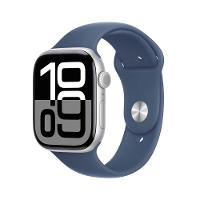 Apple Watch Series 10 GPS + Cellular • Caixa prateada de alumínio – 46 mm • Pulseira esportiva denim – M/G - 1