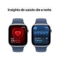 Apple Watch Series 10 GPS + Cellular • Caixa prateada de alumínio – 46 mm • Pulseira esportiva denim – M/G - 5