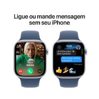 Apple Watch Series 10 GPS + Cellular • Caixa prateada de alumínio – 46 mm • Pulseira esportiva denim – M/G - 7