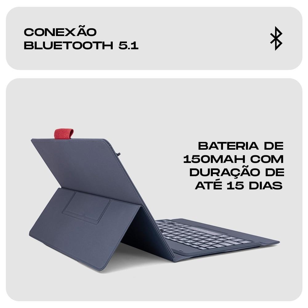 Capa iPad e Tablet com Teclado, Universal telas entre 9 e 11 polegadas, Azul, Originais iPlace - 3