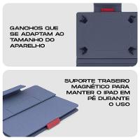 Capa iPad e Tablet com Teclado, Universal telas entre 9 e 11 polegadas, Azul, Originais iPlace