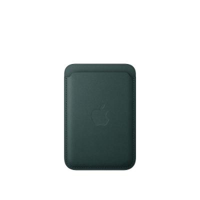 Carteira com MagSafe de tecido FineWoven para iPhone - Verde‑escuro