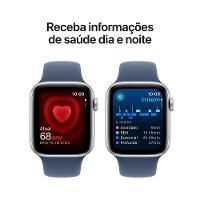 Apple Watch SE GPS + Cellular • Caixa prateada de alumínio – 44 mm • Pulseira esportiva denim – M/G - 5