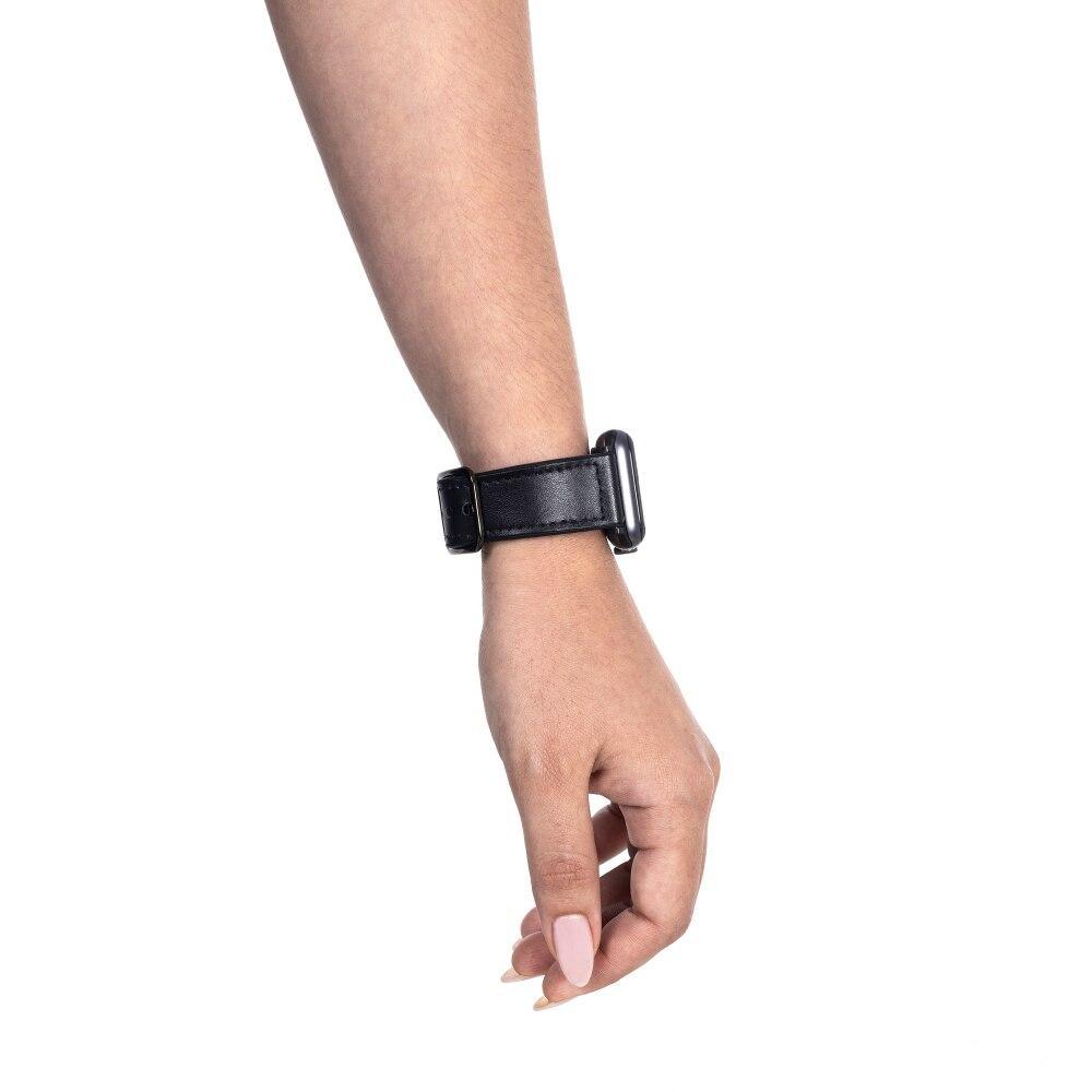 Pulseira de Couro para Apple Watch 42/44/45/46/49 MM, Preto, Originais iPlace - 3